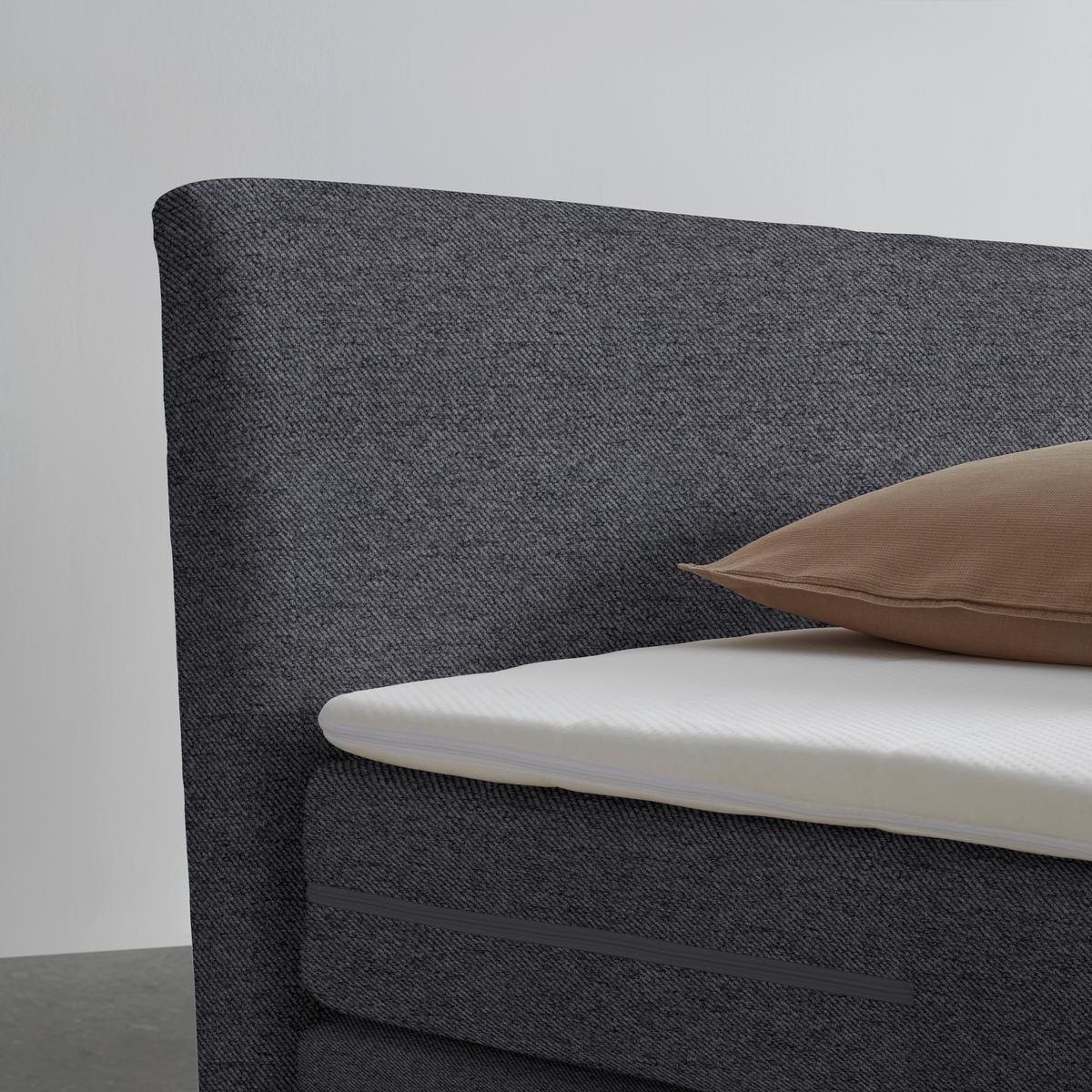 Boxspringová postel BARI 140/200, antracitová - černá/antracitová, Konvenční, kov/textil (140/200cm) - Mömax