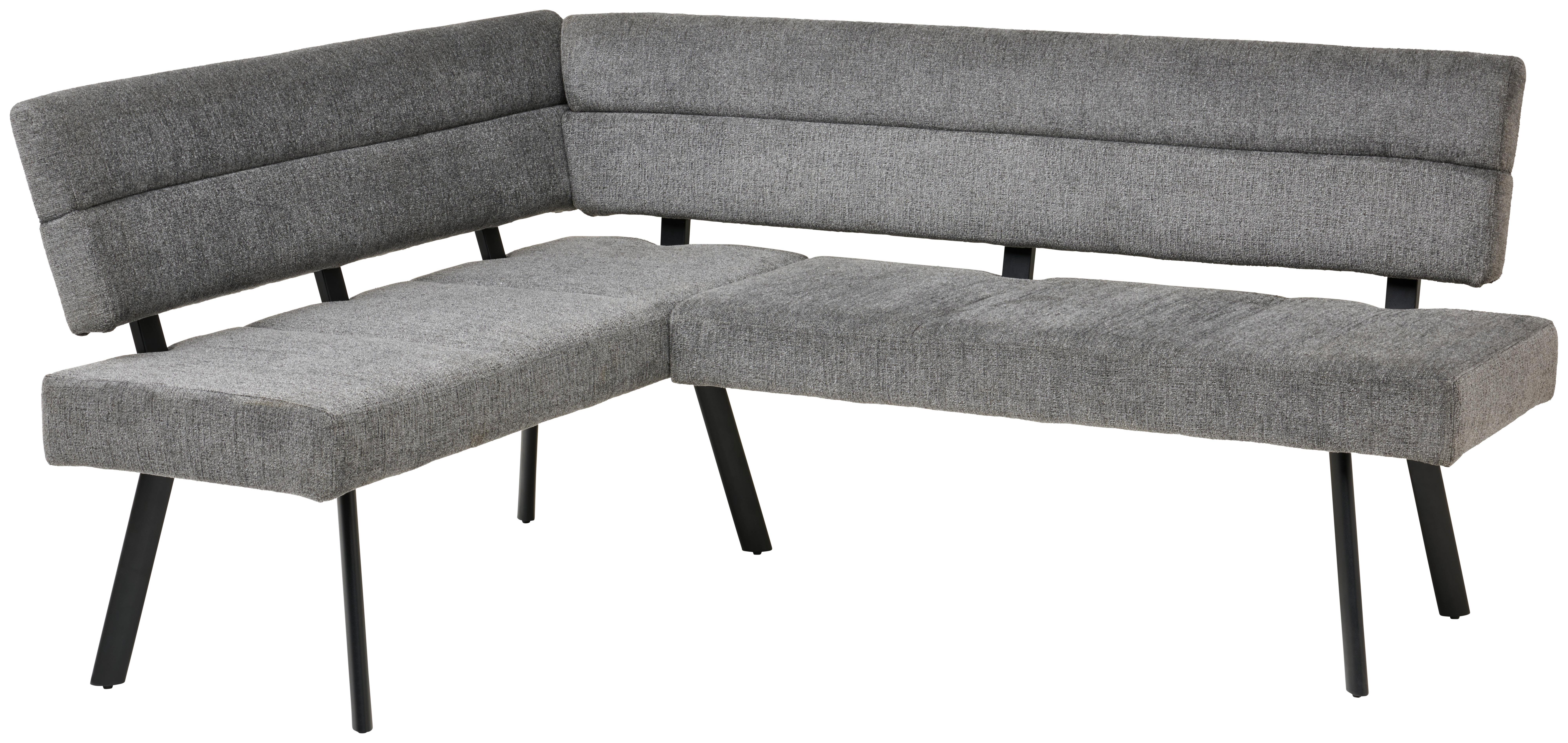 Eckbank Paros Anthrazit, S: 150x190 Cm - Anthrazit/Schwarz, KONVENTIONELL, Textil/Metall (150/190cm) - MID.YOU