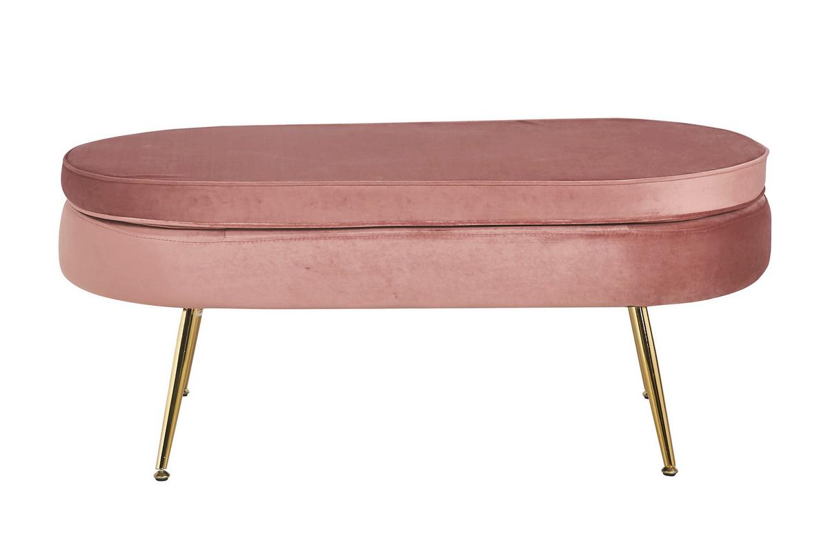 Hocker Rosa B: 99 Cm - Goldfarben/Rosa, MODERN, Textil (99/40/44cm) - Livetastic