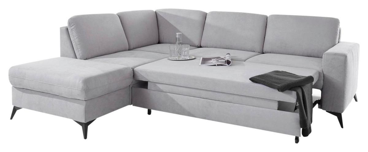 SEDACÍ SOUPRAVA LOLLAND - černá/světle šedá, Moderní, kov/textil (212/249cm)