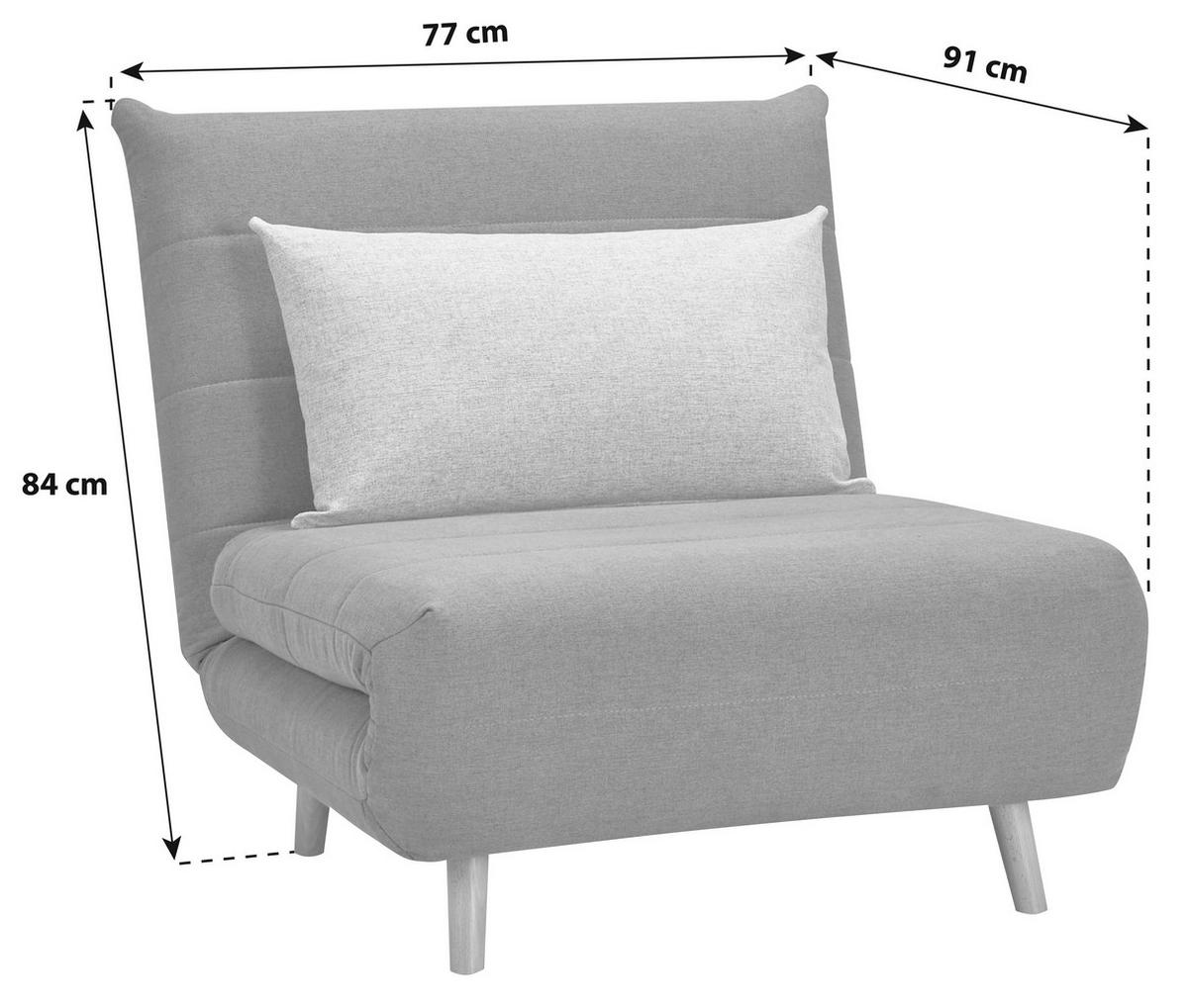 Fekvőfotel Simon - kék/szürke, Modern, textil (77/84/91cm) - Ondega