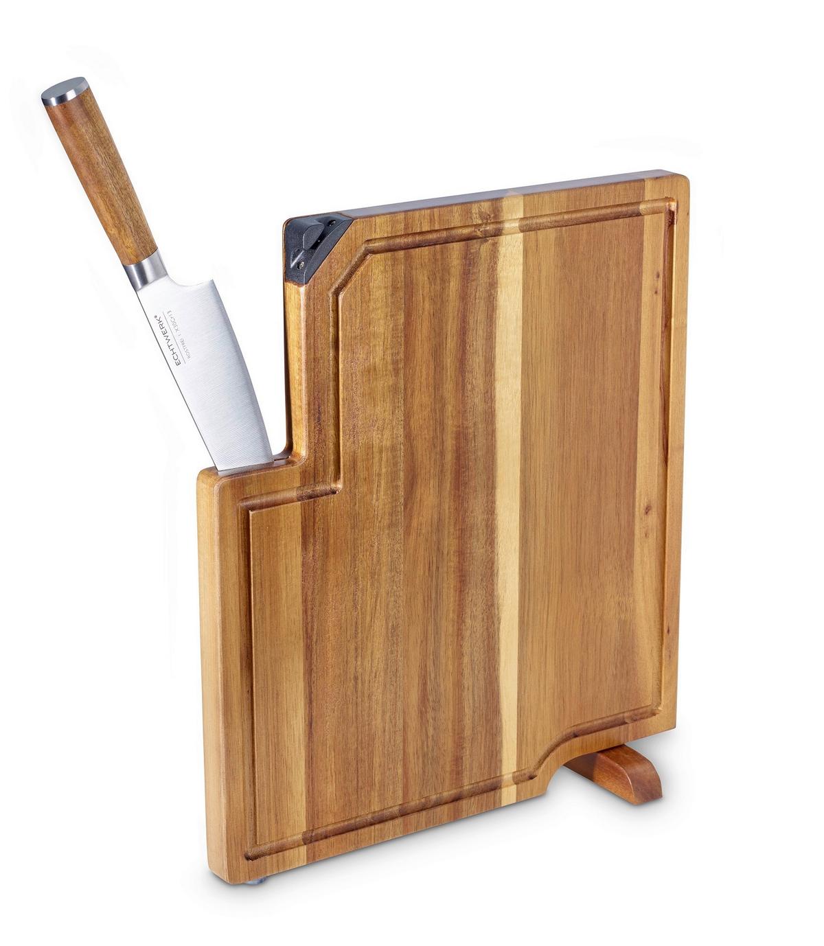 Messerblock Elija 2-Teilig B/H/T: ca. 35,8/41,5/3,5 cm - Braun, Trend, Holz/Metall (35,8/41,5/3,5cm) - Echtwerk