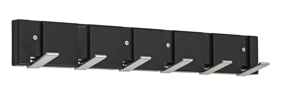 Hakenleiste Andrea B: 48,4 cm Mit 6 Haken - Zinkfarben/Schwarz, MODERN (48,4/7,2/2cm)