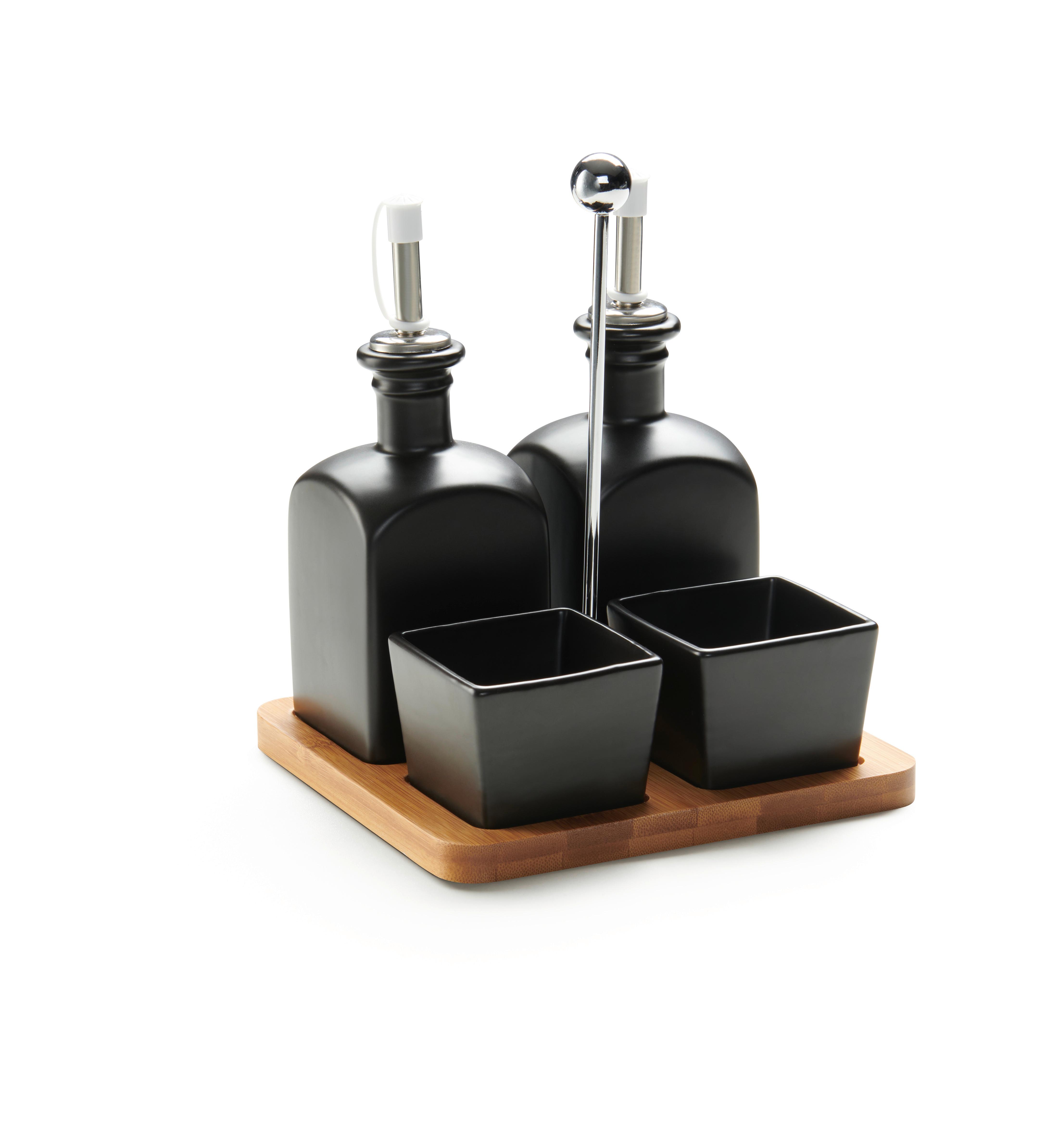 stolná sada na dochucovadlá TAPAS OLIVES - čierna, Modern, drevo/keramika (16,5/16,5/21cm) - Mömax