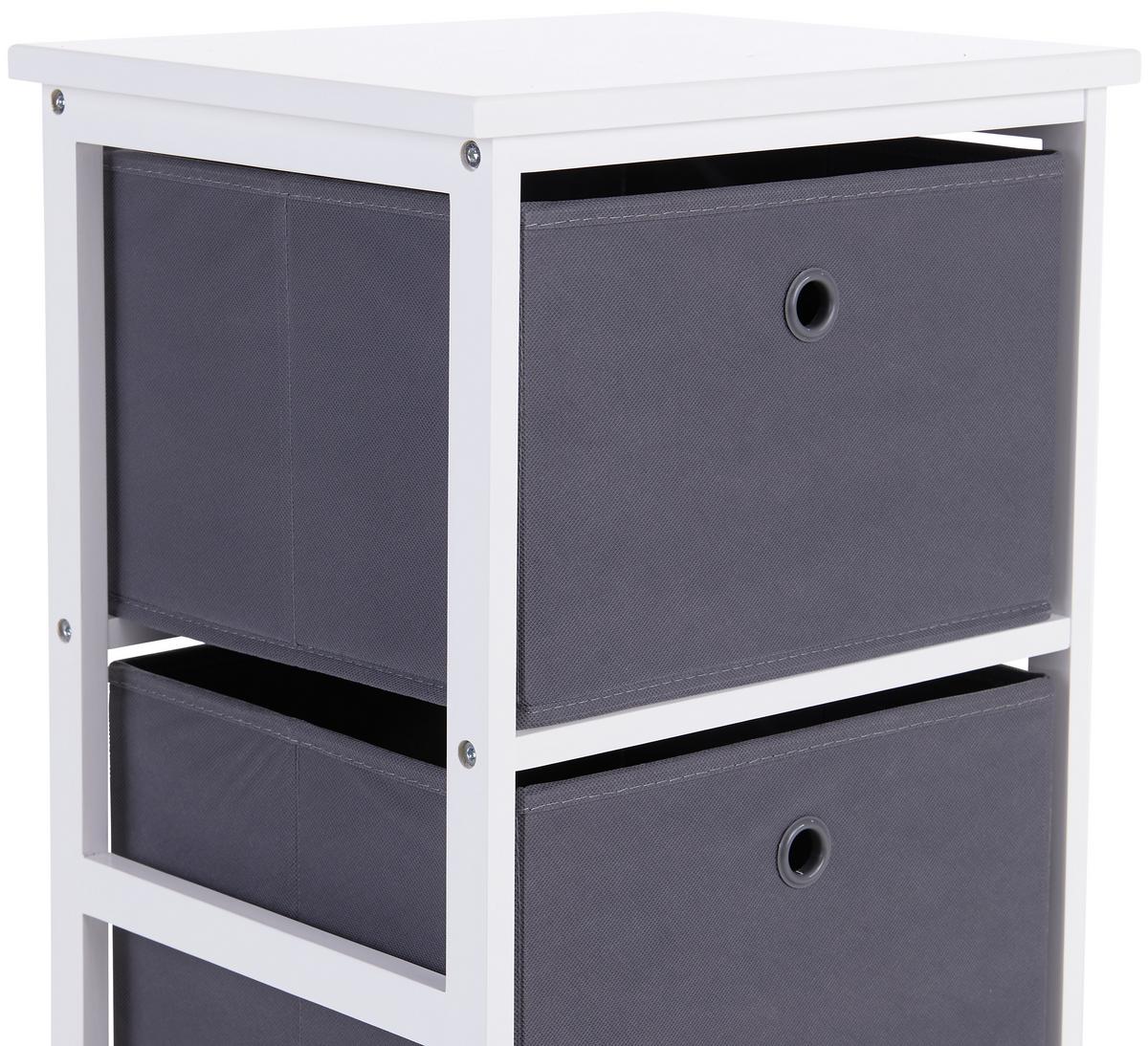 Regal Oliver 37cm Weiß/Grau - Weiß/Grau, MODERN, Holz/Holzwerkstoff (37/80/30cm)