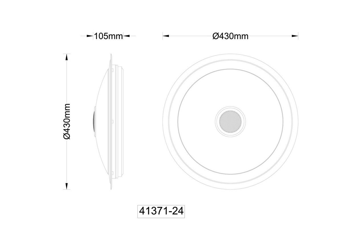 LED-Deckenleuchte 41371-24 - Chromfarben/Klar, KONVENTIONELL, Kunststoff/Metall (43/10,5cm) - Globo
