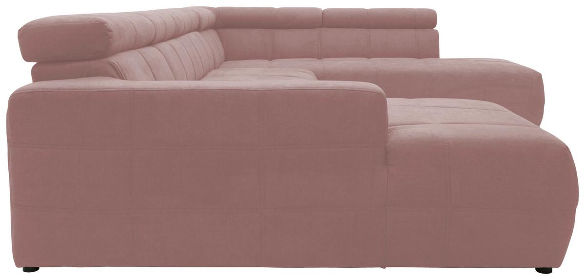 Wohnlandschaft Brandon Kopfteilverstellung Pink - Schwarz/Rosa, Design, Textil (175/359/228cm) - MID.YOU