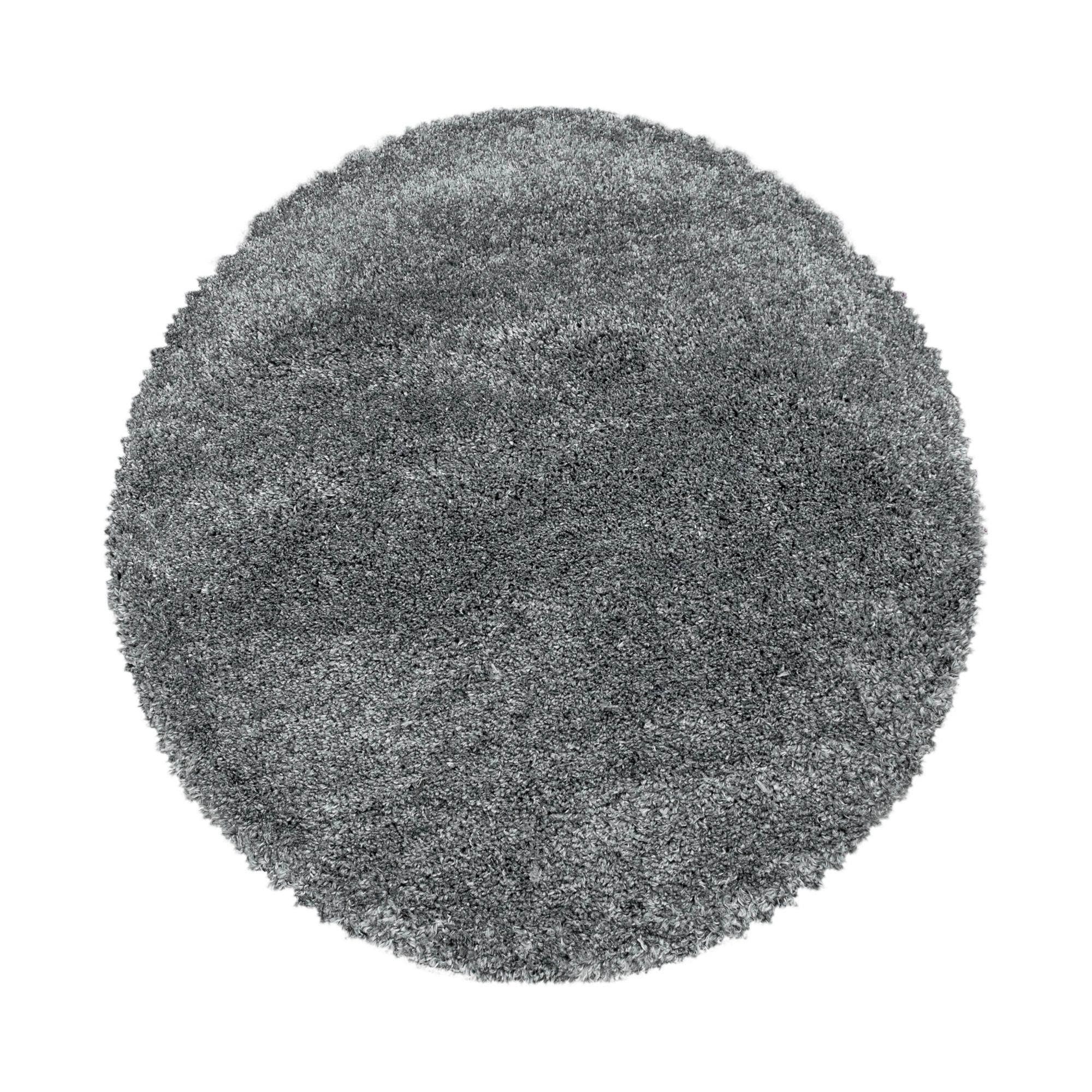 Hochflor Teppich Hellgrau Fluffy Rund Ø 120 cm