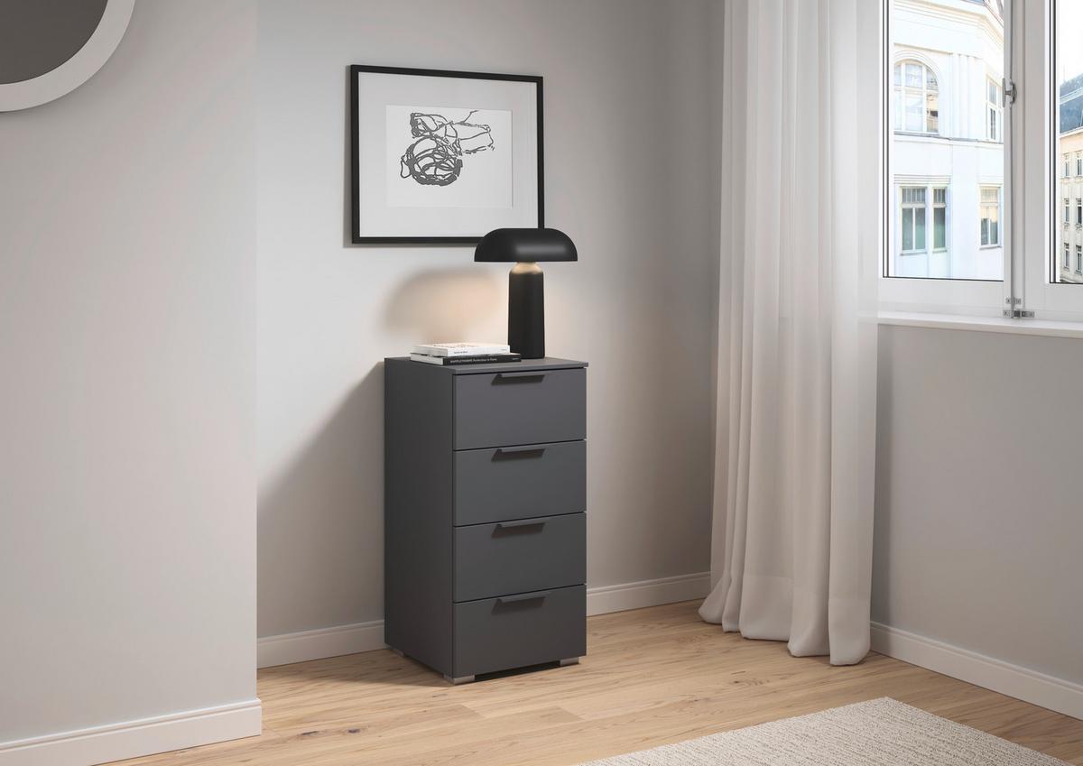 Nachtkästchen Alabama, Grau B: 40 Cm - Alufarben/Grau, MODERN, Holzwerkstoff (40/81/42cm) - Rauch Möbel