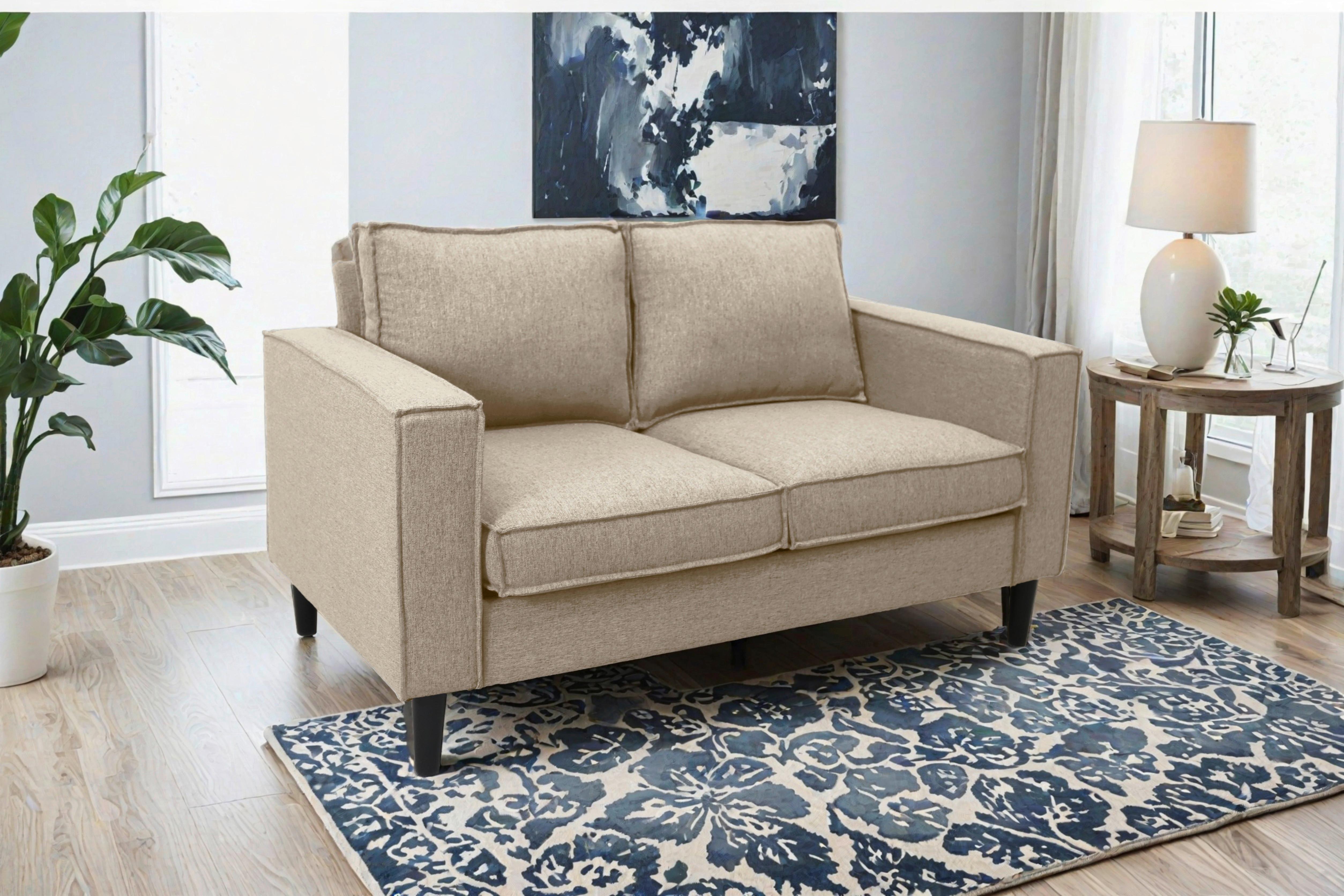 2-Sitzer-Sofa Beluna Beige B: 141,5 cm - Beige/Schwarz, Basics, Textil (141,5/84/83cm) - P & B