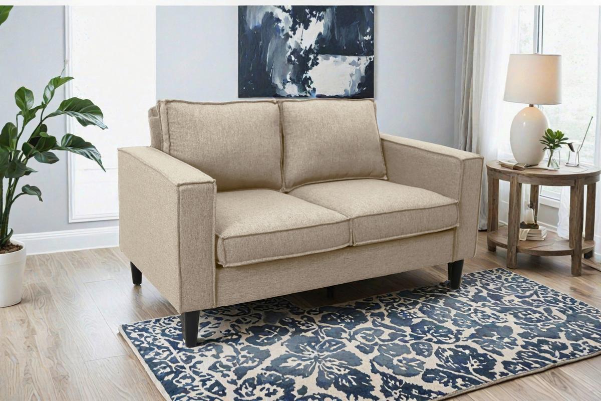 2-Sitzer-Sofa Beluna Beige B: 141,5 cm - Beige/Schwarz, Basics, Textil (141,5/84/83cm) - P & B