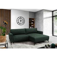 Ecksofa Prince Dunkelgrün S: 240x163cm - Dunkelgrün/Schwarz, Design, Textil (240/163cm) - MID.YOU