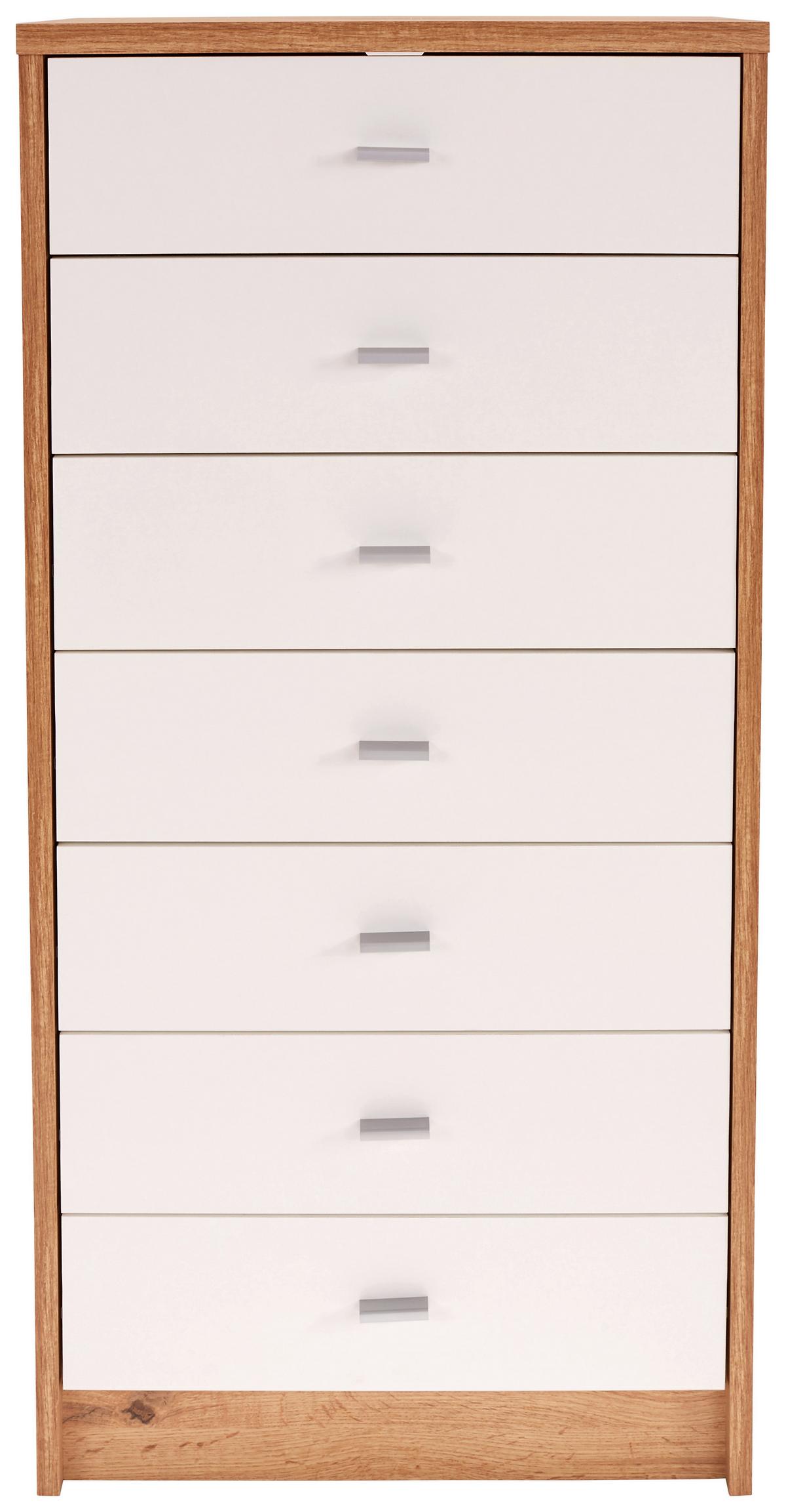 Kommode B 50cm 4-you New, Wotan Eiche Dekor/ Weiß - Eichefarben/Weiß, MODERN, Holzwerkstoff (50/111,4/34,6cm)