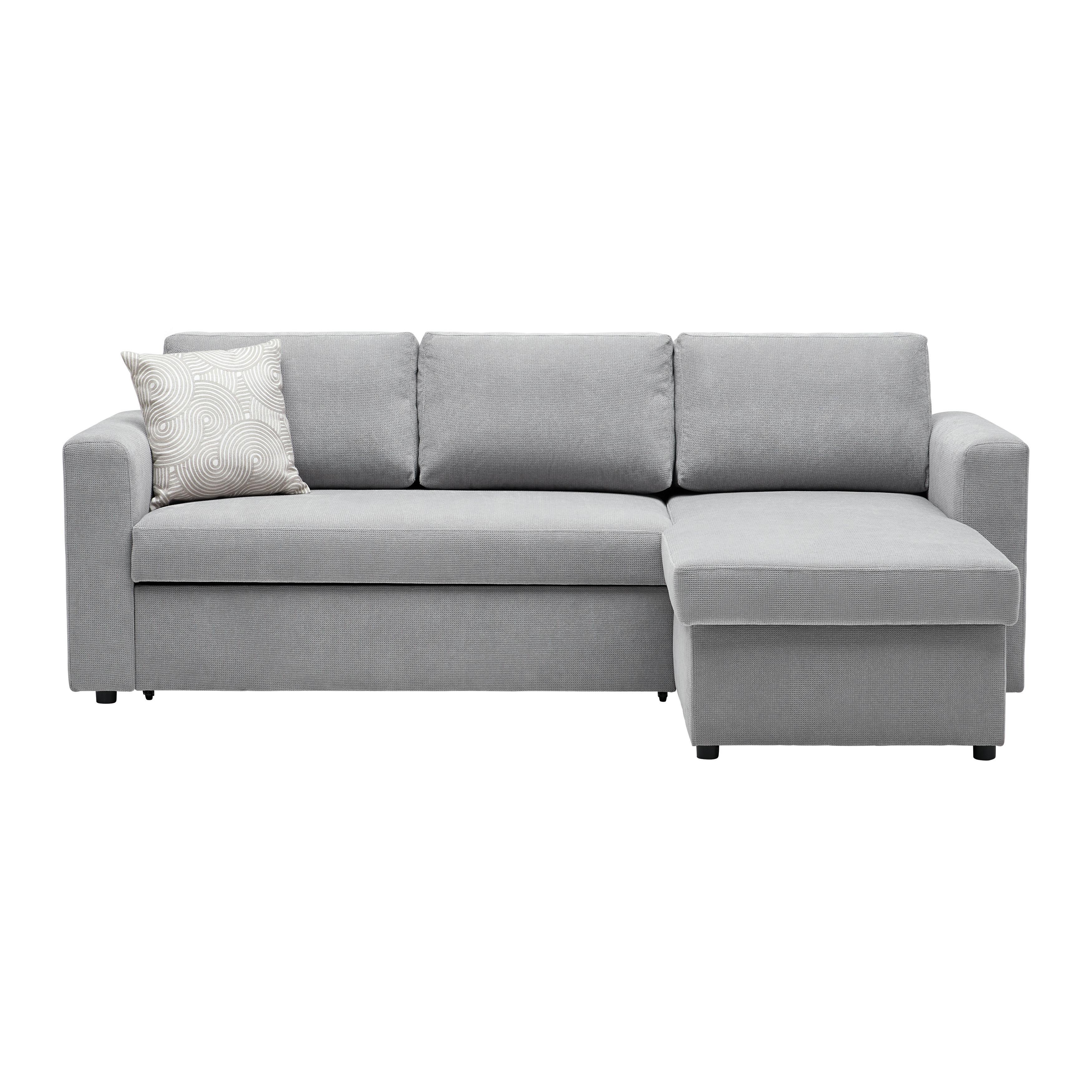 Rohová sedačka VIKTOR, oboustranná, světle šedý velur - šedá/černá, Moderní, textil/plast (230/86/156cm) - Based