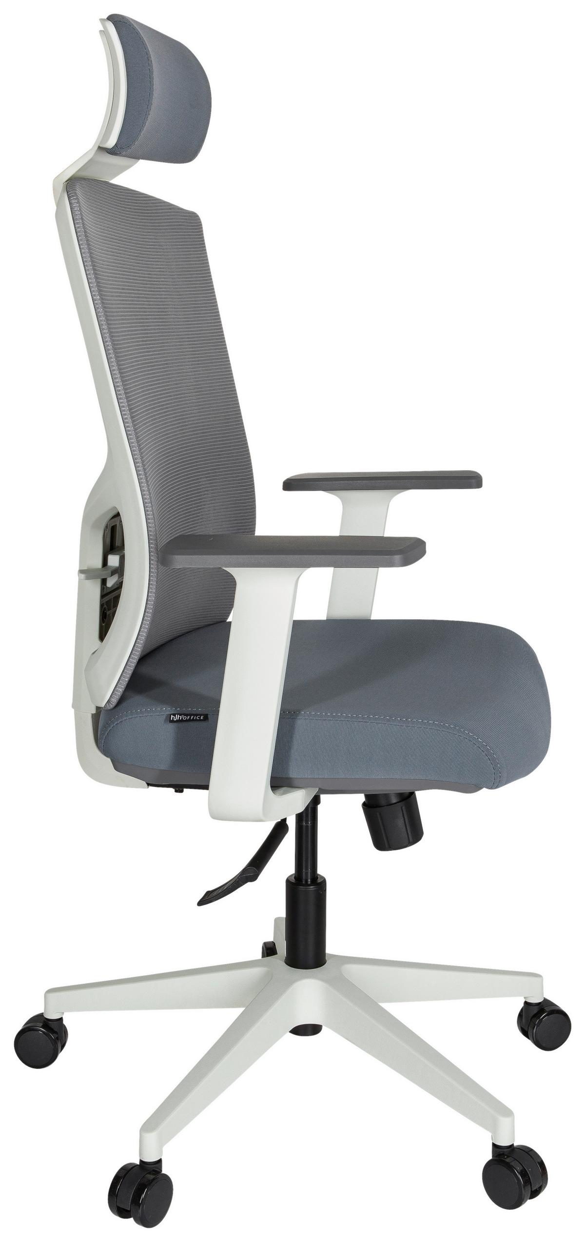 Drehstuhl Captivo Base W Armstützen Grau/Weiß Bis 120kg - Weiß/Grau, MODERN, Kunststoff/Textil (70/135/58cm) - MID.YOU