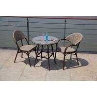 Gartenmöbel Set 3-Tlg. Maui Metall/Textil - Sandfarben/Beige, Basics, Textil/Metall (70/74cm) - Gardenson