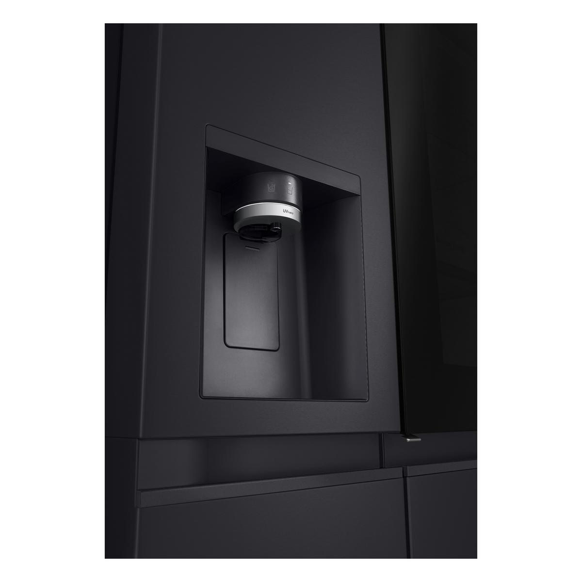 Kühl-Gefrier-Kombination LG Gsxe90evdd - Schwarz, Basics, Glas/Kunststoff (91.3/179/73.5cm)