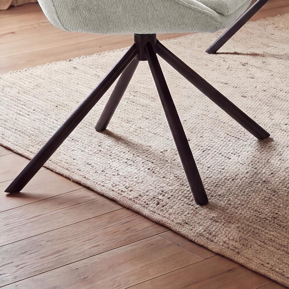 Stolička s podrúčkami Maira, bledo-sivá, s látkovým poťahom - čierna/svetlosivá, Modern, kov/textil (59,5/93/66cm) - Bessagi Home