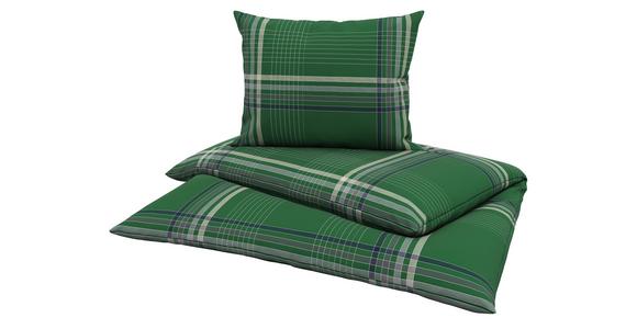Renforcé Bettwäsche 140/200 Cm Sanella Dunkelgrün Karo - Dunkelgrün, MODERN, Textil (140/200cm) - Luca Bessoni
