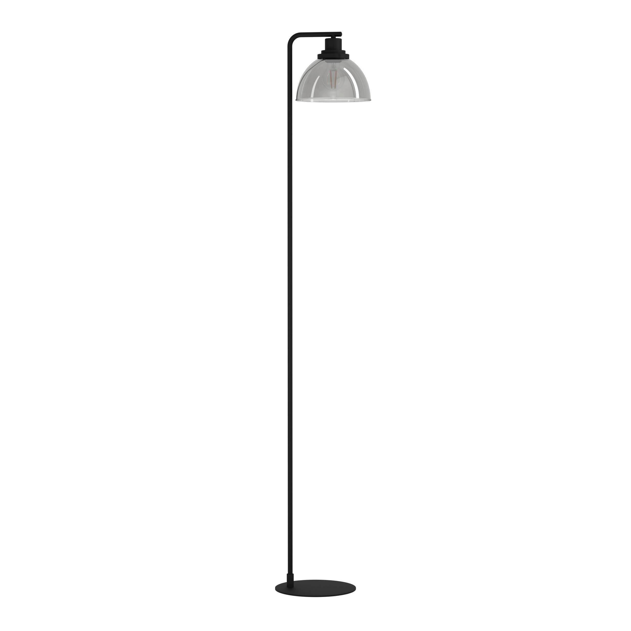 Stehleuchte 98387* Beleser - Transparent/Schwarz, Design, Glas/Metall (26/20,5/150,5cm) - Eglo