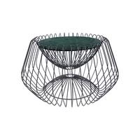 Beistelltisch Mit Marmorplatte Malibu, Grün/schwarz - Schwarz/Grün, LIFESTYLE, Stein/Metall (60/60/35cm) - Kayoom