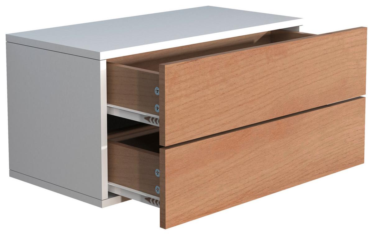 Nachtkästchen USAl L B: 60 cm Weiß/Eiche Dekor - Honigeiche/Weiß, MODERN, Holzwerkstoff (60/30/32cm) - MID.YOU