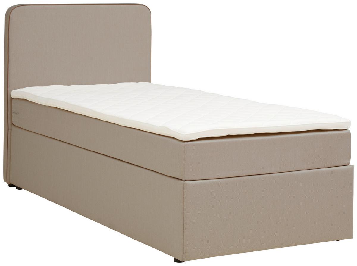 Boxbett Mit Topper 90x200 Cm Anton, Beige - Beige, KONVENTIONELL, Holz/Textil (90/200cm) - P & B