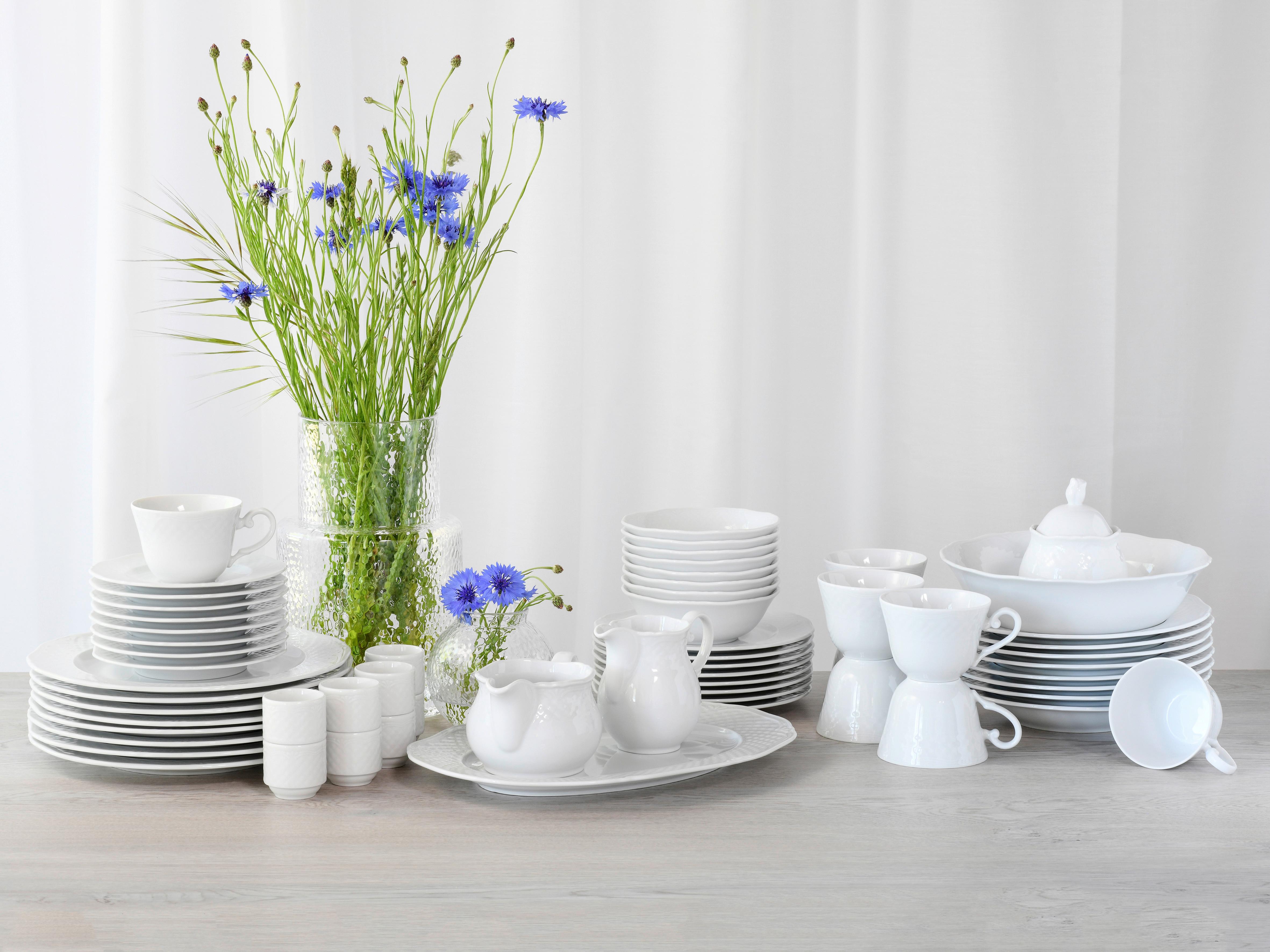 Kombinovaná souprava Arianne, 61 dílný pro 8 osob - bílá, Basics, keramika (59/40/32cm) - Creatable