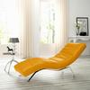 Relaxliege Swing Silver Currygelb B: 65 cm - Currygelb/Silberfarben, Design, Leder (65/65-95/171cm) - Livetastic