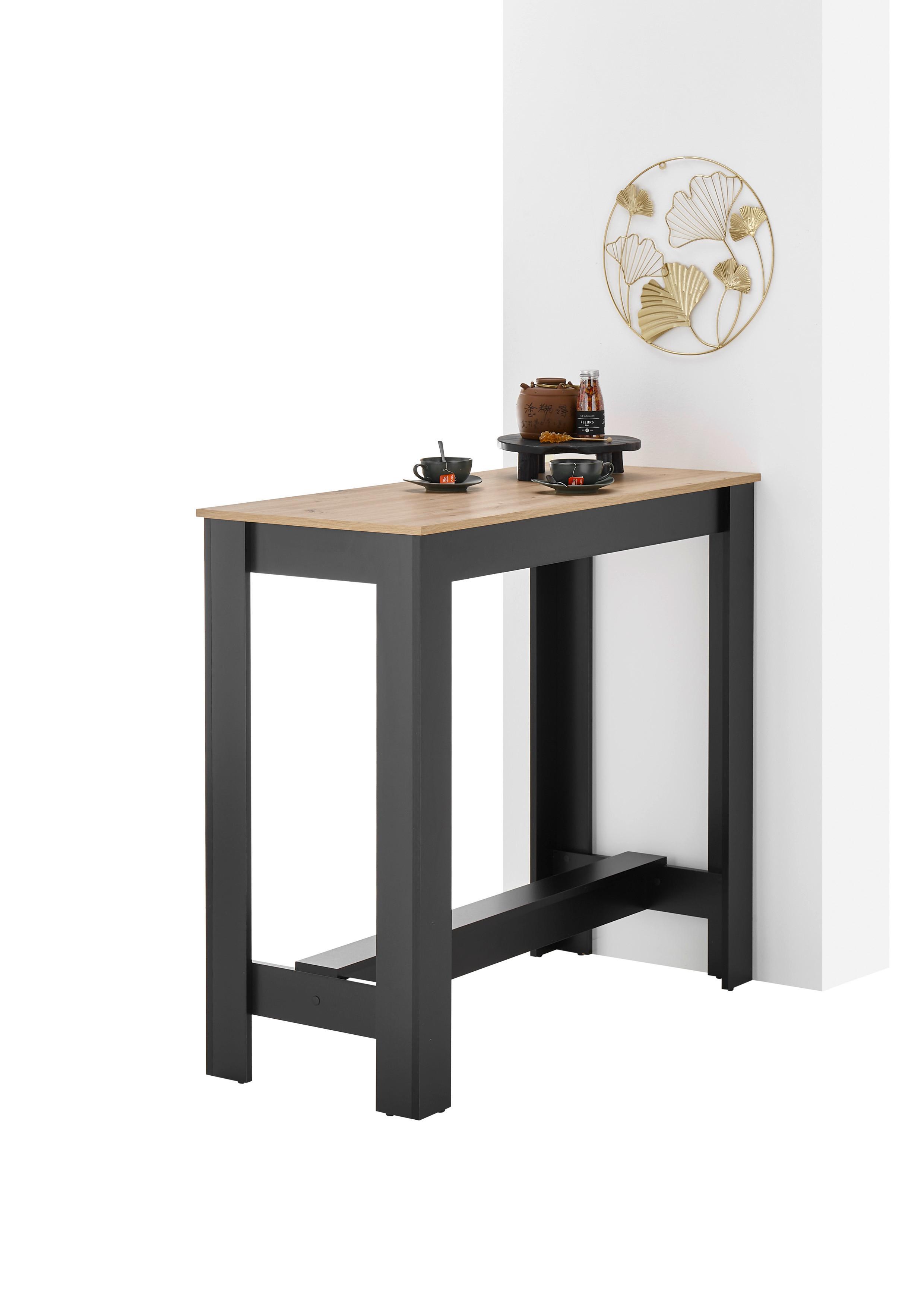 Bartisch Modesto - Schwarz/Eiche Artisan, MODERN, Holzwerkstoff (115/50/103cm) - MID.YOU