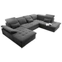 Sedacia súprava tmavosivá - strieborná/tmavosivá, Konventionell, textil/plast (188/340/240cm) - MID.YOU