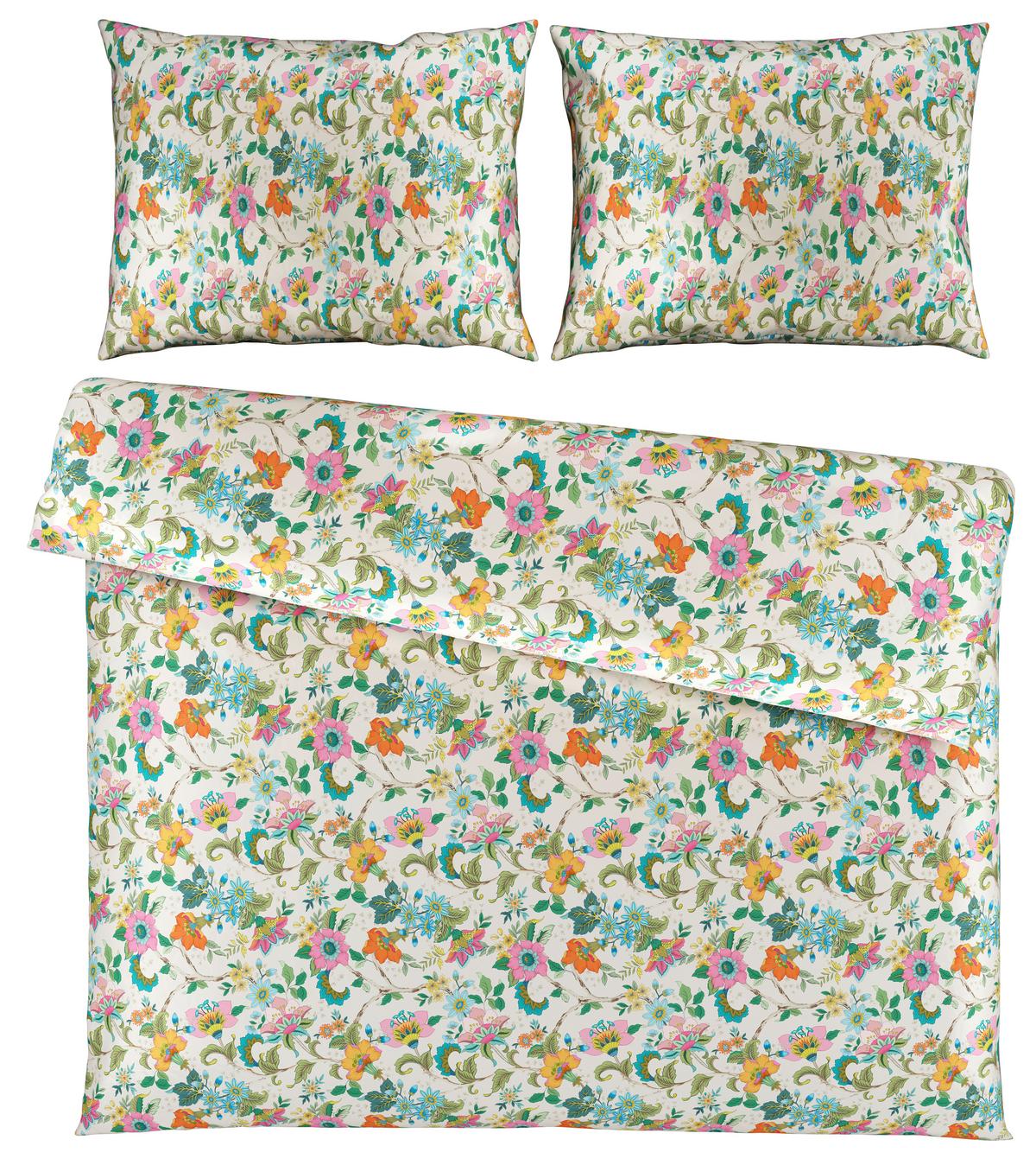 Povlečení Kamia XXL, 2x70/90 200/220cm - růžová/tyrkysová, Romantický / Rustikální, textil (200/220cm) - Mömax