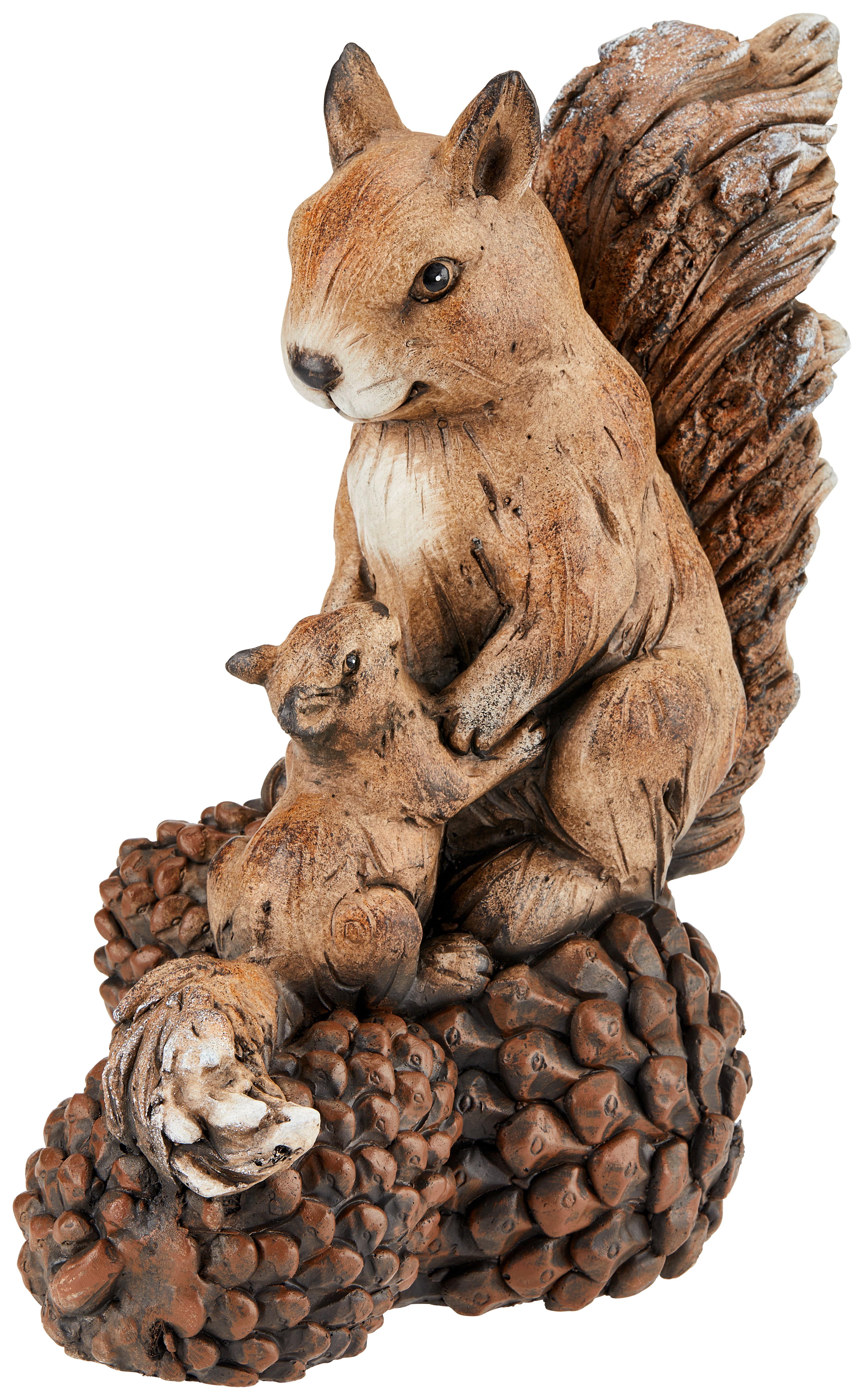 Dekoeichhörnchen Harun L/B/H: 32,3x19x37,7 cm Braun - Braun, KONVENTIONELL, Stein (32,3/19/37,7cm) - Ondega