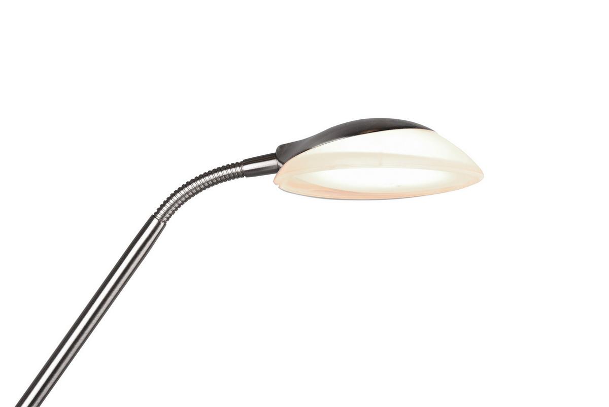 Led-stehlampe Dimmbar Weiß/nickelfarben, Flexarm - Weiß/Nickelfarben, Basics, Glas/Metall (32,5/180cm)