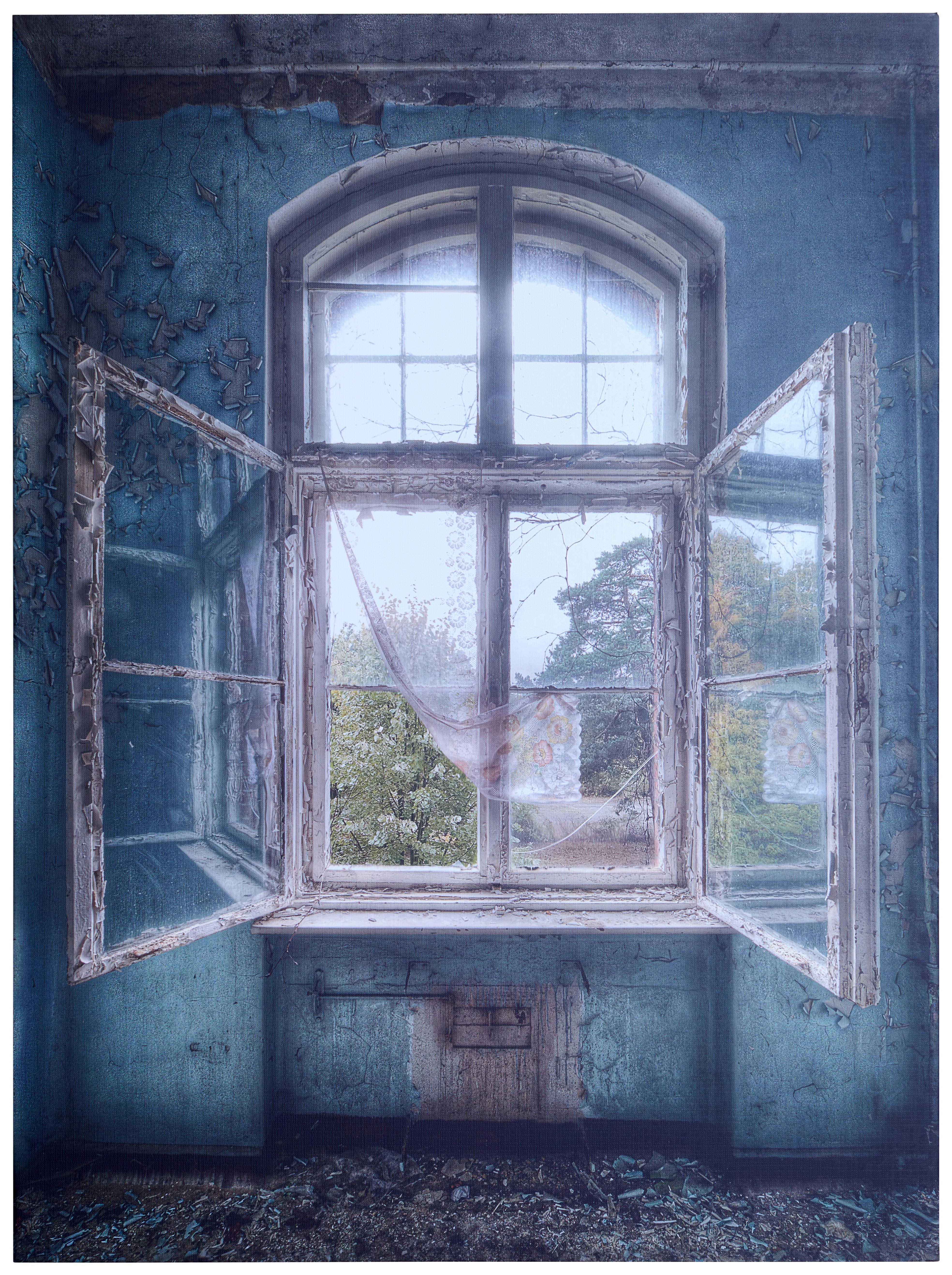 Leinwandbild Lost Space I Beige/blau/dunkelgrün 77x57 Cm - Blau/Dunkelgrün, MODERN, Papier/Holzwerkstoff (77/57/2cm)