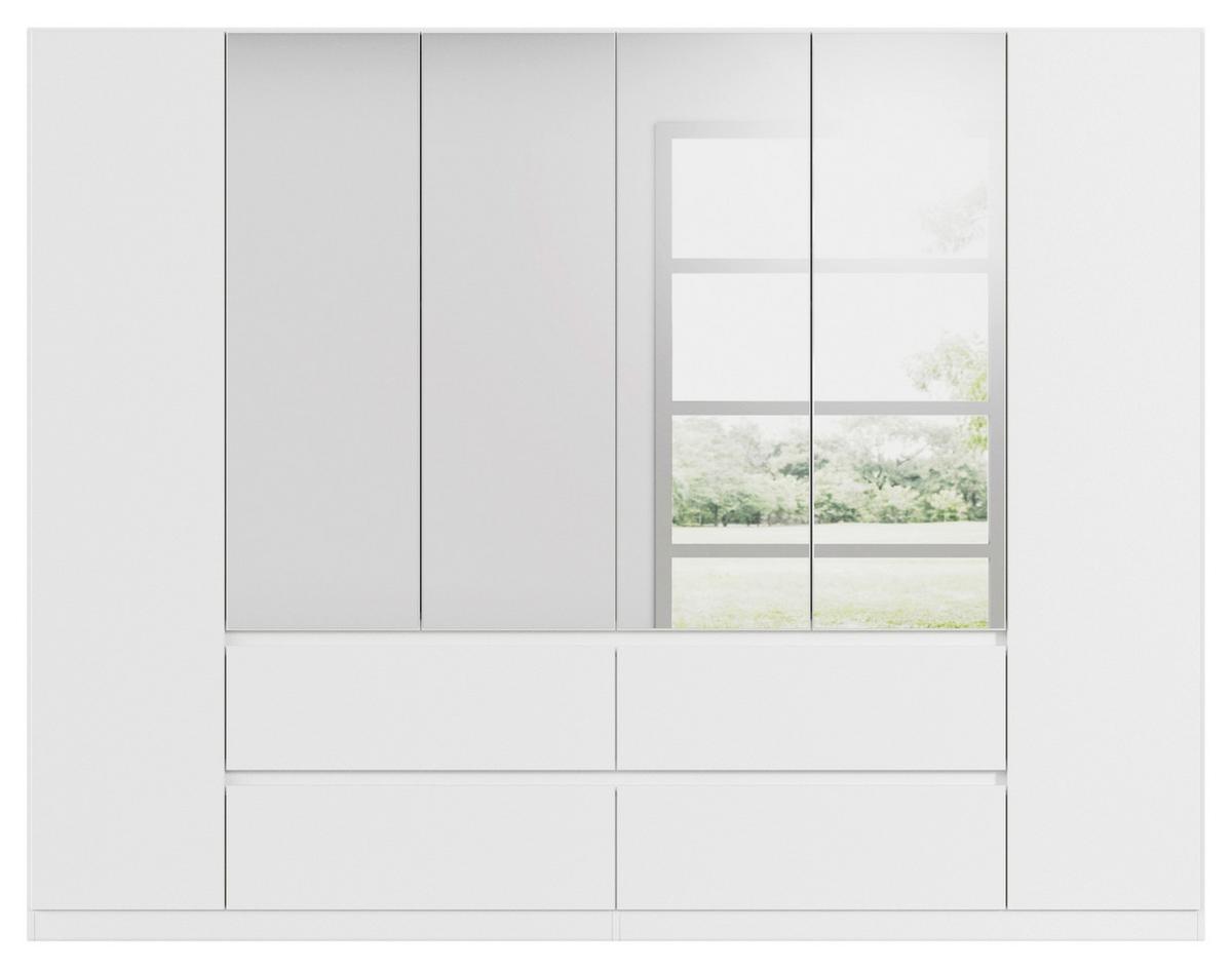 Drehtürenschrank Mainz Weiß B: 271 cm - Silberfarben/Weiß, Basics, Holzwerkstoff (271/210/54cm) - Rauch Möbel