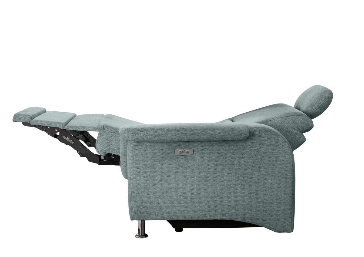 Ecksofa mit Stauraum Parole Graubraun Chenille - Chromfarben/Blau, KONVENTIONELL, Textil (184/231cm) - Livetastic