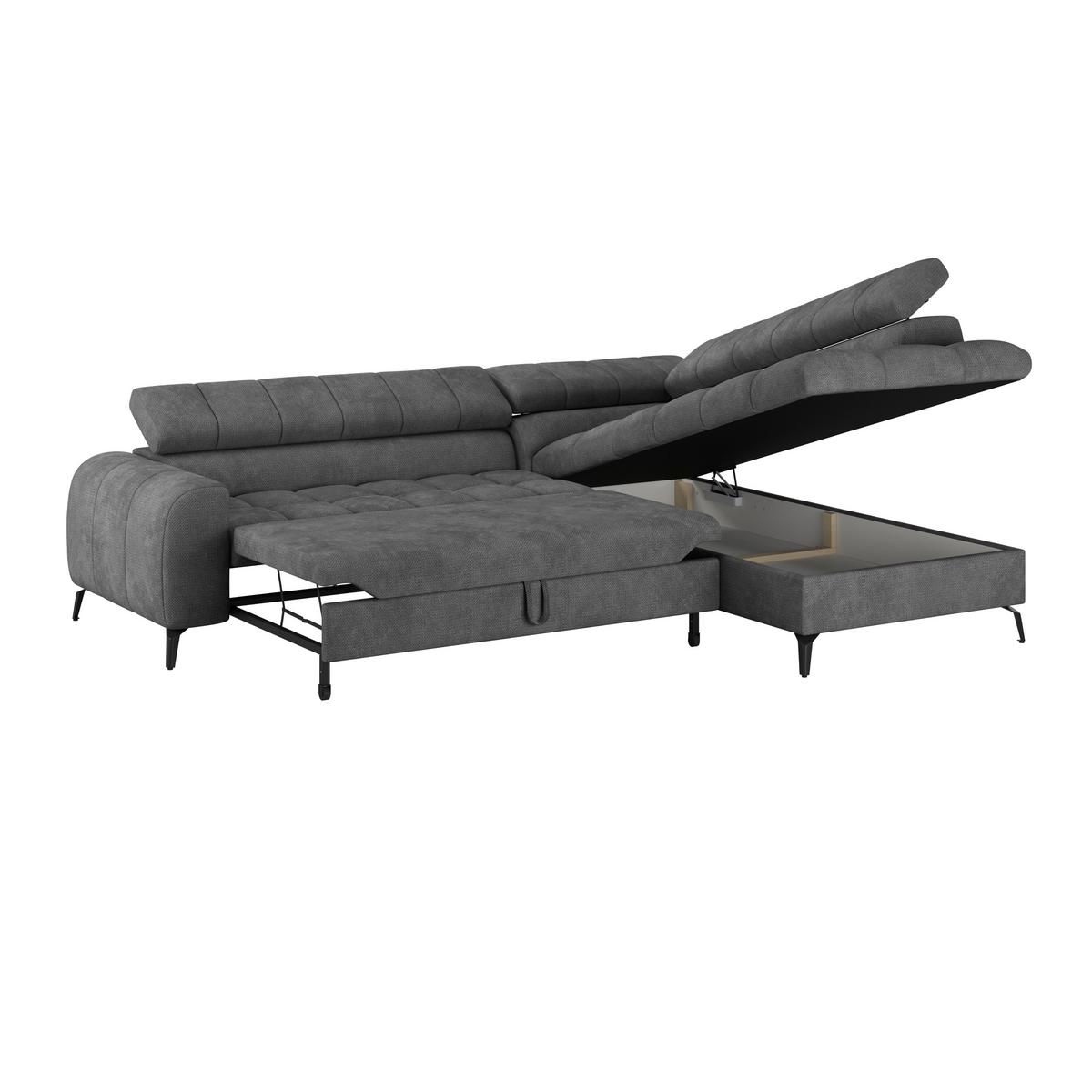 Ecksofa Volf Rechts New Anthrazit, S: 261x203 cm - Anthrazit/Schwarz, Trend, Kunststoff/Textil (261/203cm)