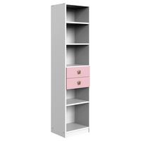 Polc Cindy 2 - rózsaszín/fehér, faalapú anyag (48/197/40cm)