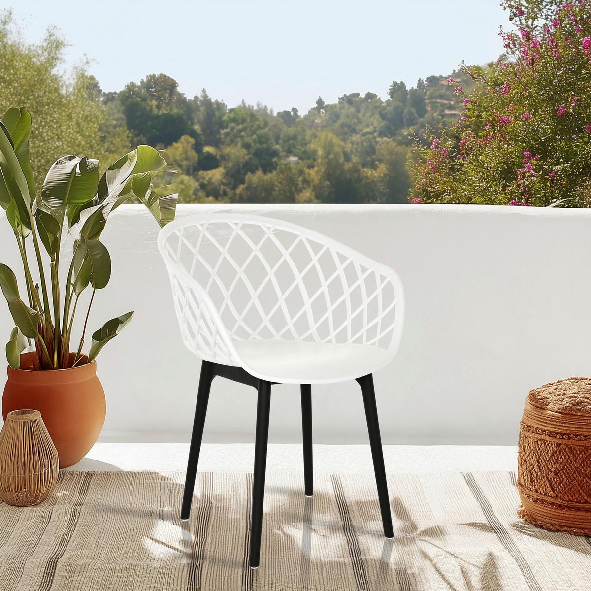 BESUCHERSTUHL Begio Weiß B: 57cm - Schwarz/Weiß, MODERN, Kunststoff (57/76/53cm) - MID.YOU