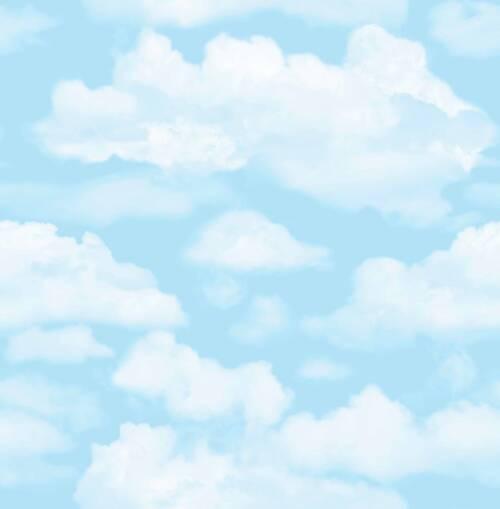 Papiertapete 51-058 - Weiß/Hellblau, Basics, Papier (52/1000cm)