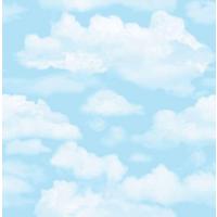 Papiertapete 51-058 - Weiß/Hellblau, Basics, Papier (52/1000cm)