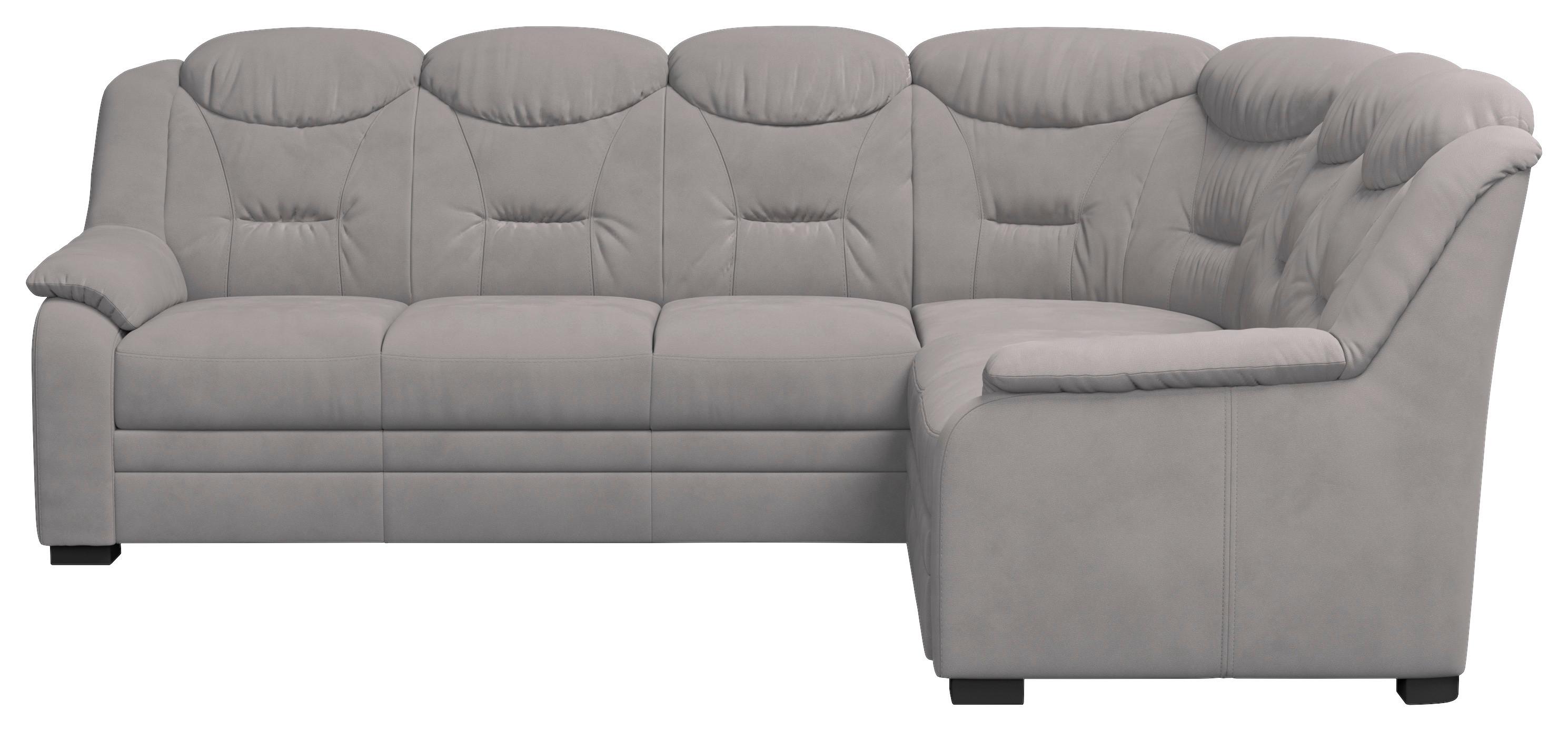 Ecksofa Marcus - Hellgrau/Schwarz, Basics, Textil (263/211cm) - MID.YOU