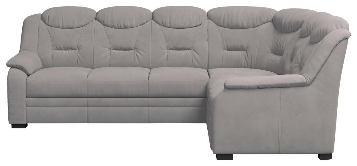 Ecksofa Marcus - Hellgrau/Schwarz, Basics, Textil (263/211cm) - MID.YOU