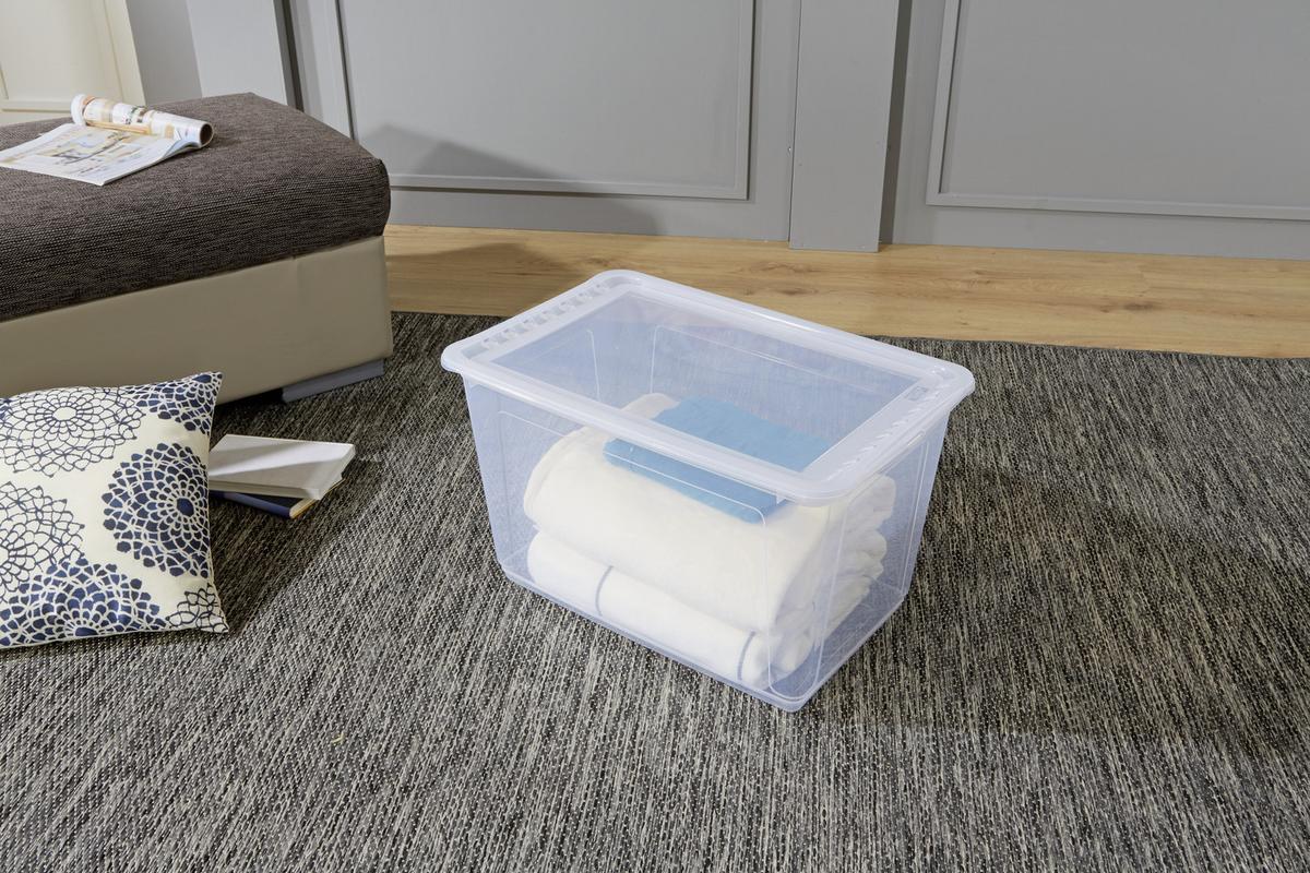 Aufbewahrungsbox Bea M. Deckel Kunststoff 59x39x35 Cm - Transparent, KONVENTIONELL, Kunststoff (59/39/35cm) - Homezone