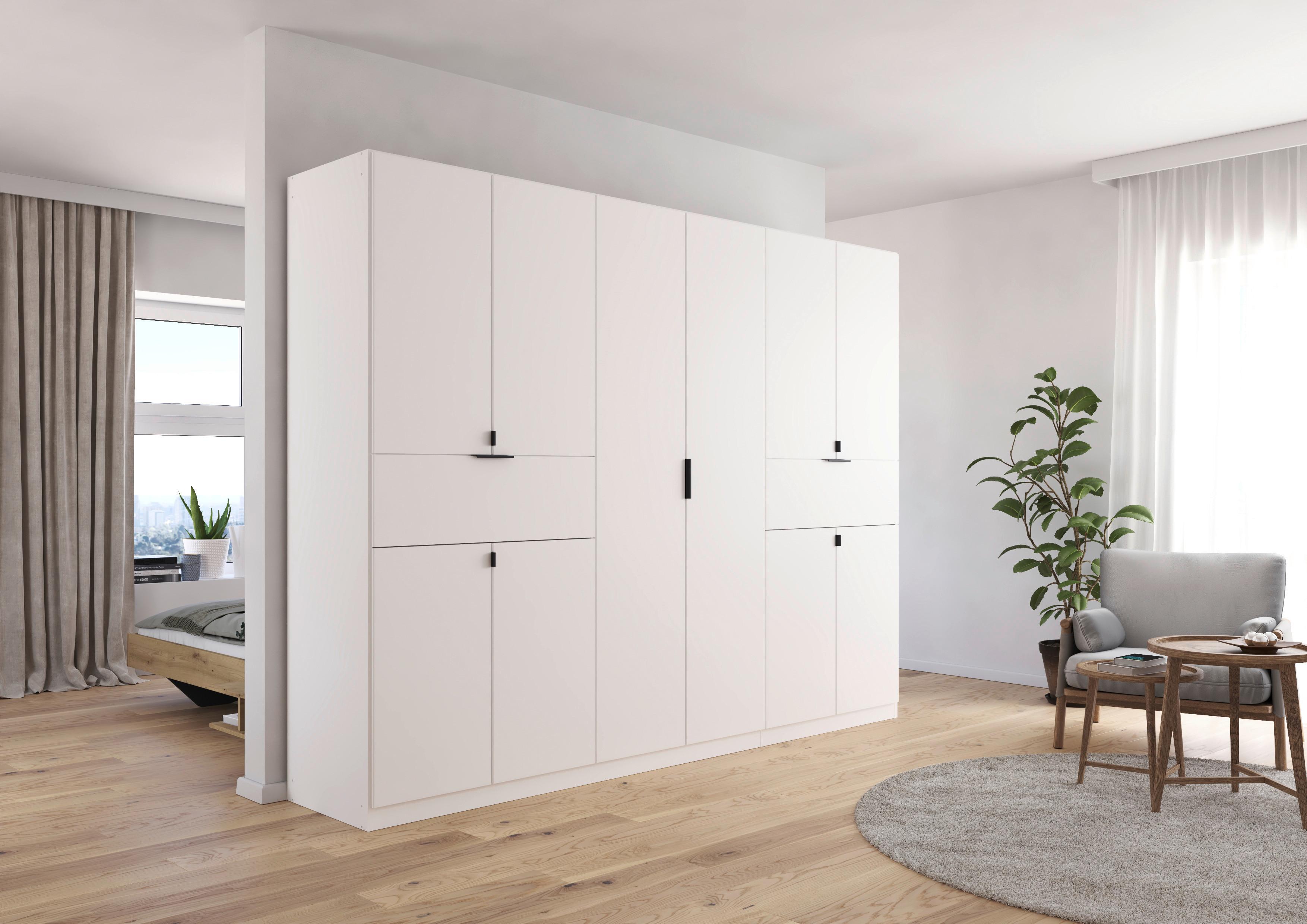 Drehtürenschrank Ticao Weiß B: 271 Cm - Weiß, MODERN, Holzwerkstoff (271/210/54cm) - Rauch Möbel