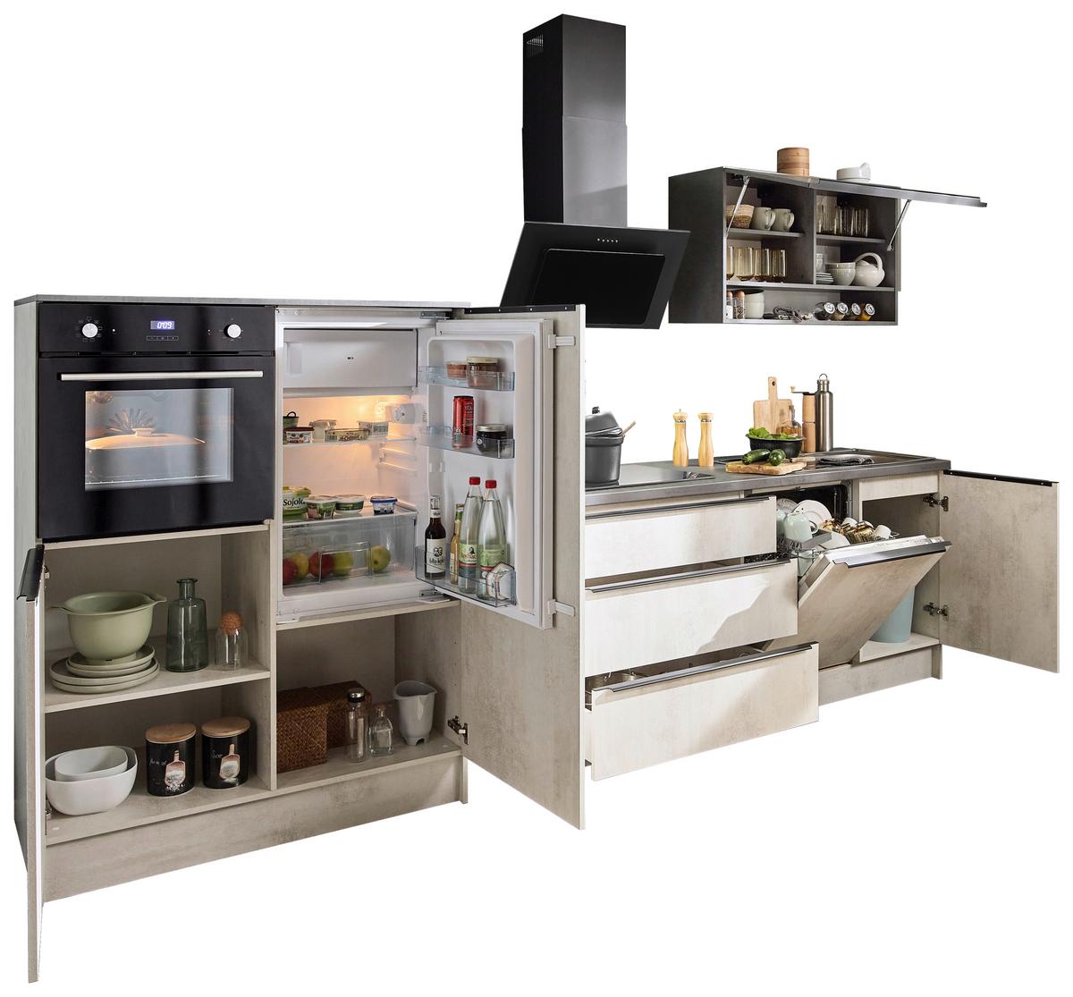 Küchenblock Boston Anthrazit, Weiß B: 321 cm - Anthrazit/Weiß, Basics, Holzwerkstoff (321cm) - MID.YOU