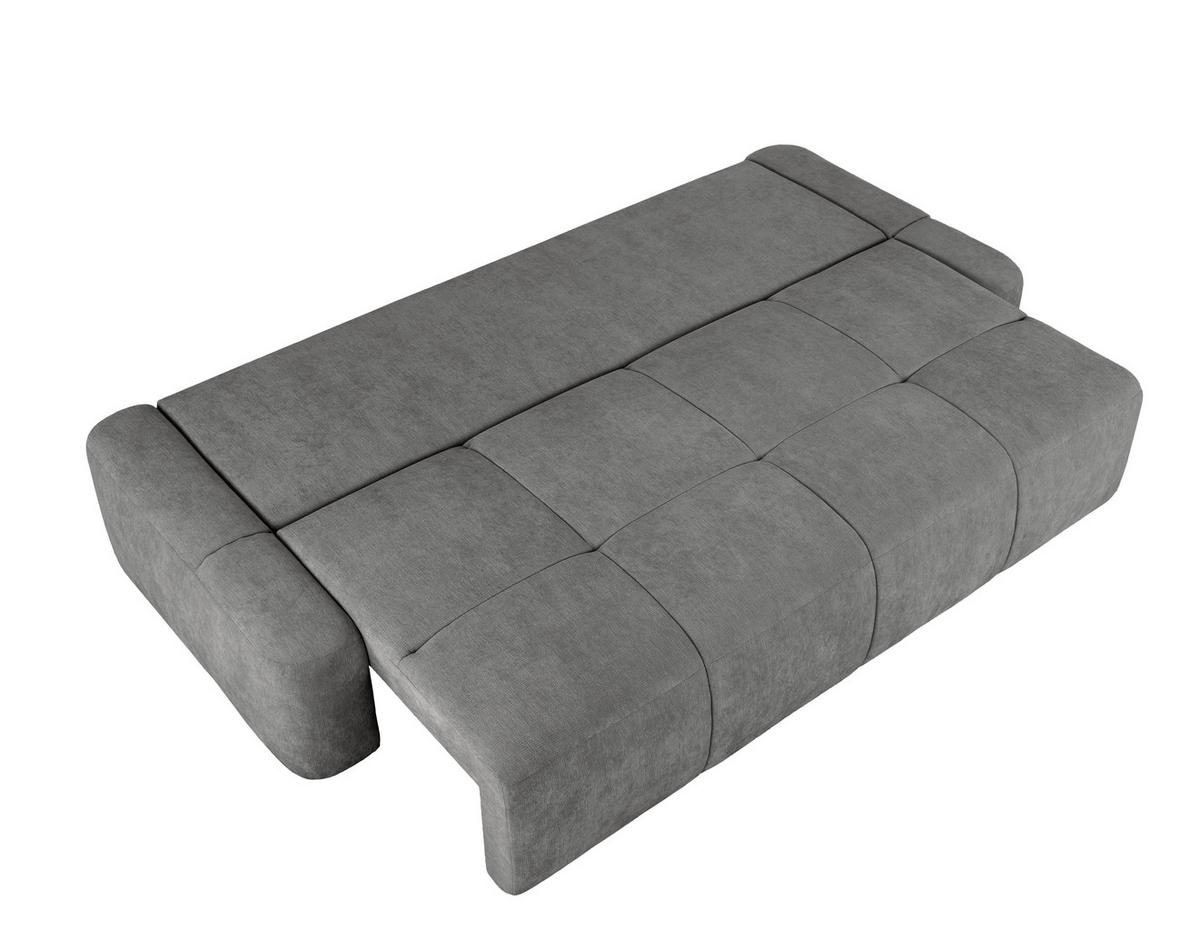 Schlafsofa Hello Lux 3Dl Grau B: 240cm - Schwarz/Grau, Design, Textil (240/93/108cm) - MID.YOU