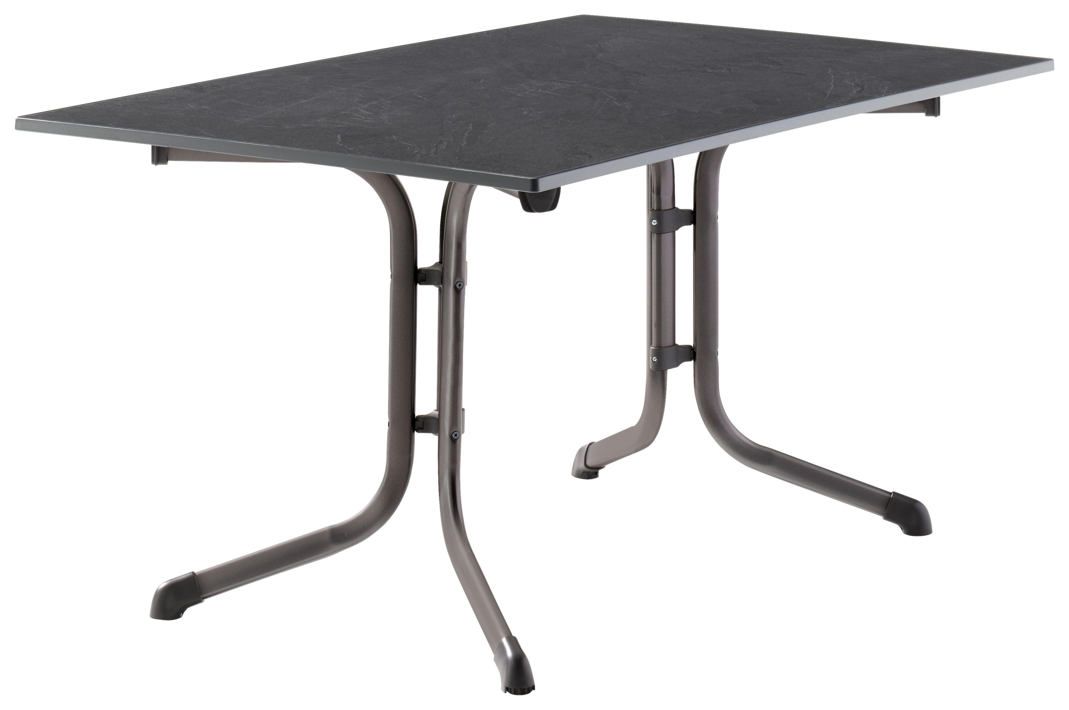 Gartentisch Klappbar Stahl L: 140cm - Anthrazit/Grau, MODERN, Holzwerkstoff/Metall (140/90/73cm) - Sieger