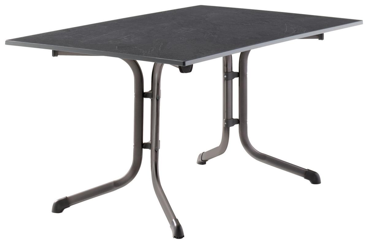 Gartentisch Klappbar Stahl L: 140cm - Anthrazit/Grau, MODERN, Holzwerkstoff/Metall (140/90/73cm) - Sieger